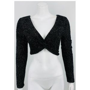 NEW Lovers + Friends Twist Sweater Black Small H21